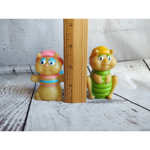 1986 Hasbro Playskool Finger Puppet Glo Worm Glo Friends Lot 2 - Picture 7 of 9